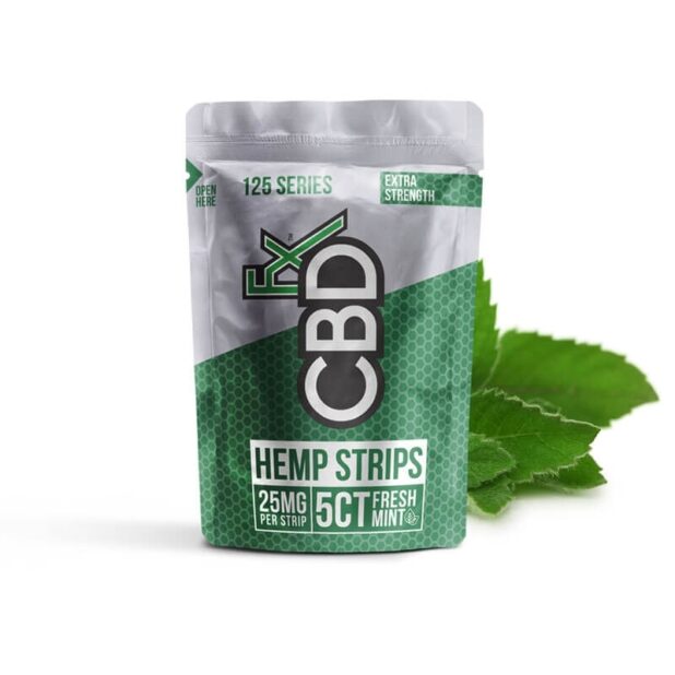 CBDfx Sublingual Fresh Mint Strips 125mg (5x25mg) Nature Creations CBD and healthcare store