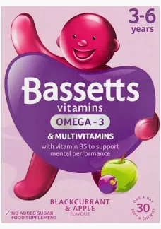 Bassetts Vitamins 30'S - 3-6 Years Omega 3 Apple & Blackcurrant