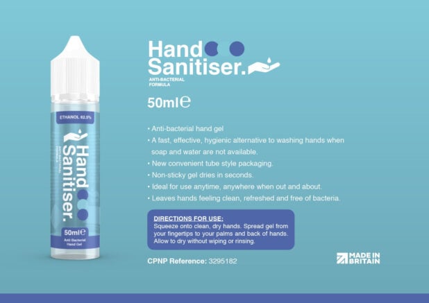 Anti-Bacterial Hand Sanitiser Gel 50ml Nature Creations CBD and healthcare store