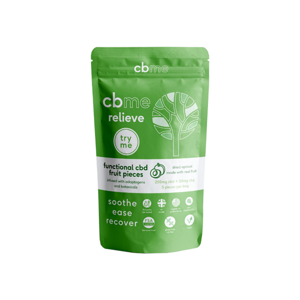 CBME Relieve Try Me 250mg CBD Apricot Fruit Pieces – 5 Pieces Nature Creations CBD and healthcare store