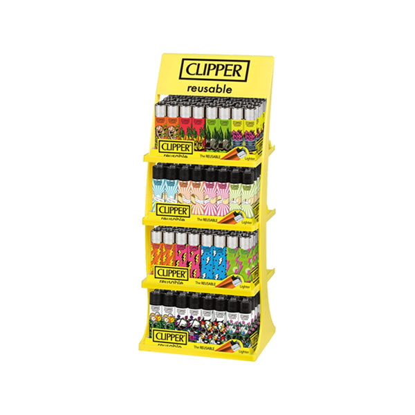 Clipper CP11RH 4 Tier Filled Display – 180 Mixed Designed Lighters Nature Creations CBD and healthcare store