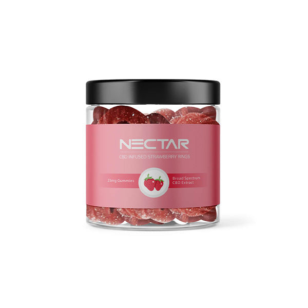 Nectar 500mg Broad Spectrum CBD Strawberry Rings Gummies – 20 Pieces Nature Creations CBD and healthcare store