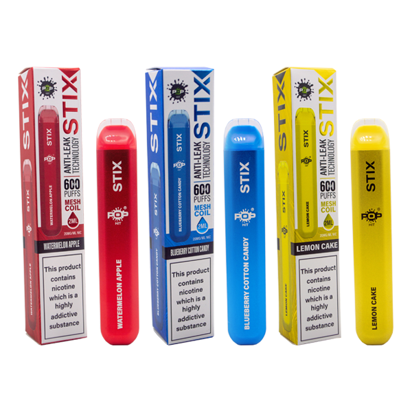 20mg Pop Hit Stix Disposable Vaping Device 600 Puffs Nature Creations CBD and healthcare store
