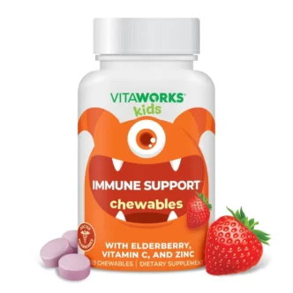 VitaWorks Kids Immune Support Chewables, Natural Strawberry Flavor