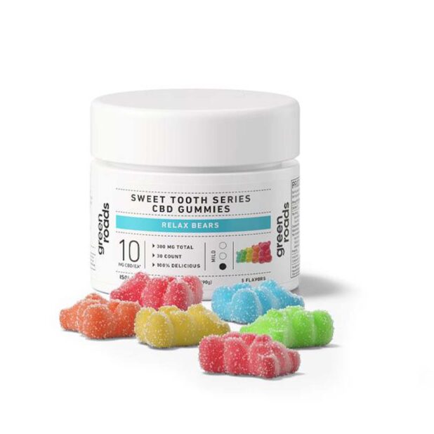 green roads sweet tooth series gummies relax bears 300 mg 30