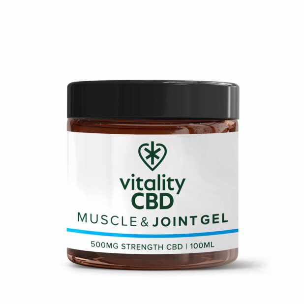 vitality cbd muscle joint gel 500mg 100ml jar